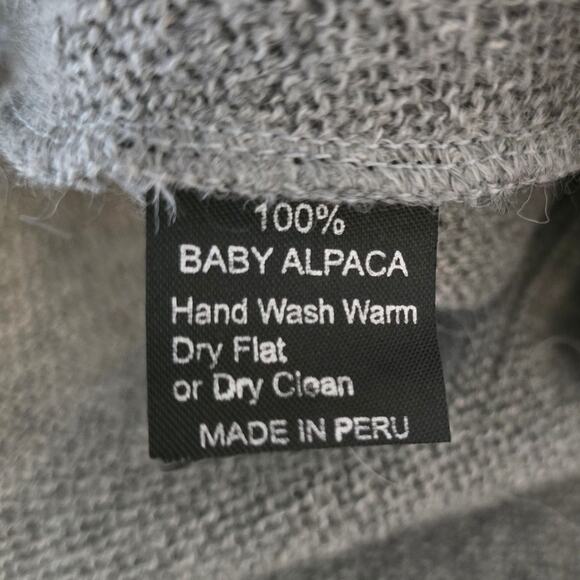 Alpaca International 100% Baby Alpaca Knit Women's Poncho Belted Sweater OSFM - Picture 5 of 5